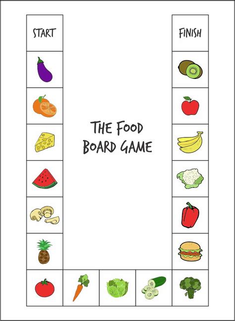 7 Best Images Of Printable Board Game Food Printable Food Game Board