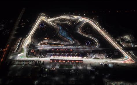 Aerial Night Photo Of The Outer Loop Layout For This Weekends Sakhir