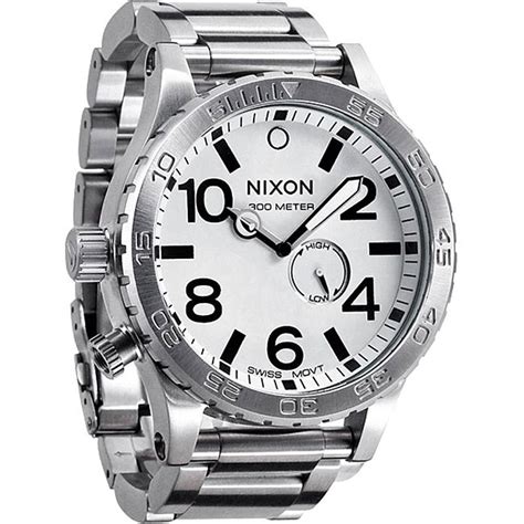 Nixon 51 30 Mens White Dial Stainless Steel Watch Free Shipping Today 12992893