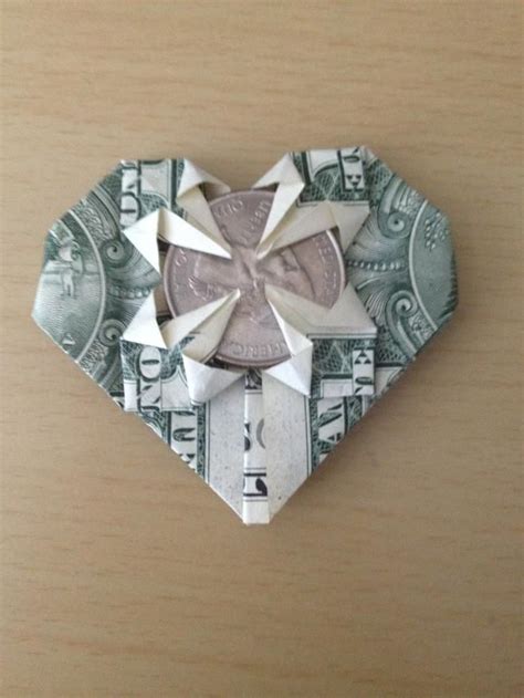 Origami Heart Dollar With Quarter All In Here