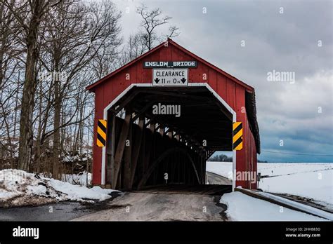 Winter At The Turkey Tail Enslow Covered Bridge Perry County