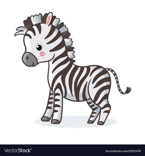 Zebra Is Standing On A White Background And Vector Image Zebra