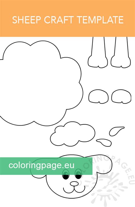 Try counting sheep printable counting activity for. Printable Sheep Craft Template Pdf - Coloring Page