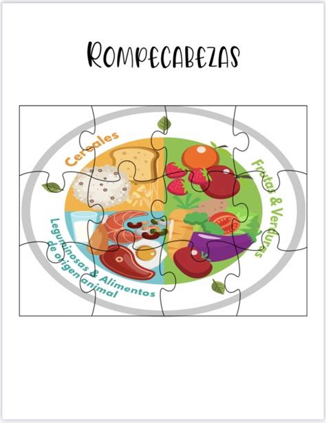 Rompecabezas Plato Del Buen Comer Didactico Actividades De