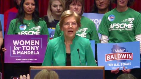 Elizabeth Warren Campaigns For Sen Tammy Baldwin In Wisconsin