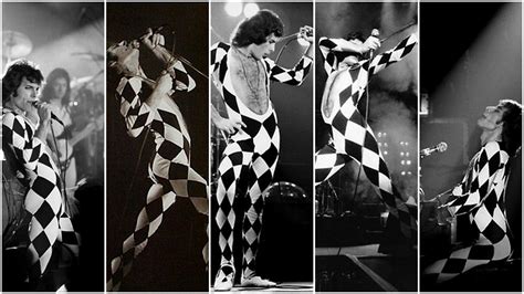 Freddie Mercurys Black And White Harlequin Unitard Freddies Classic Stage Costume Sold At