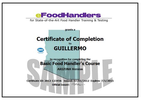 Our texas online food handler program is approved by tx dshs. AZFOODHANDLERS Samples