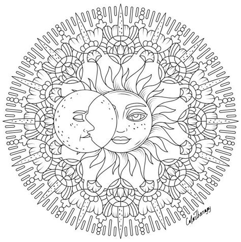 Sun Moon Mandala Coloring Pages Coloring Pages
