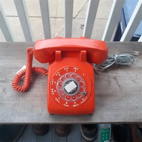 Vintage Bright Dayglow Orange Rotary Phone Stromberg Carlson 500 Cd