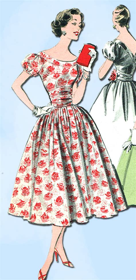 1950s Vintage Advance Sewing Pattern 8301 Uncut Misses Cocktail Dress