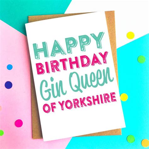 Happy Birthday Gin Queen Personalised Location Card By Do