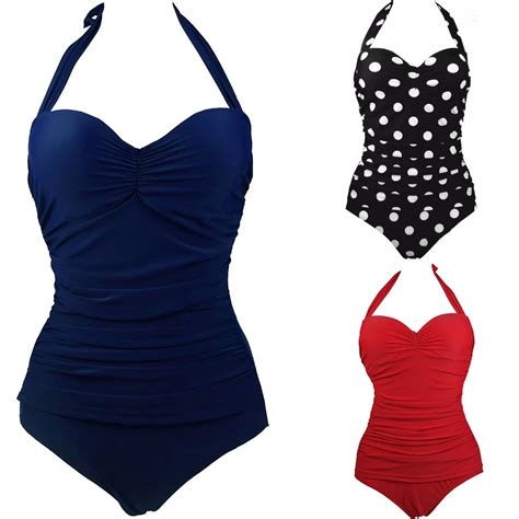 newest one piece swimsuit women plus size swimwear retro vintage bathing suits beachwear padded