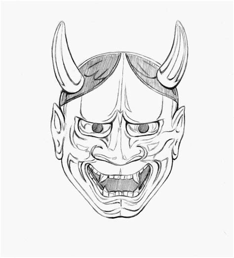 Japanese Hannya Mask Coloring Coloring Pages