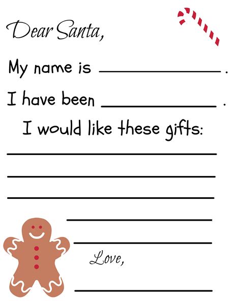 Free Printable Santa Letter Template - Debt Free Spending