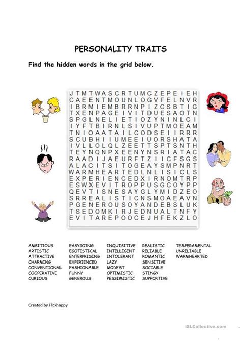 Personality Traits Wordsearch English Esl Worksheets Personality