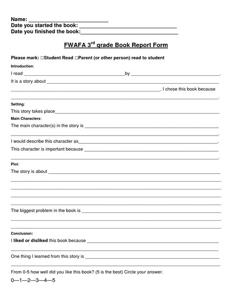 19 Best Images Of 4th Grade Book Report Worksheets 3rd