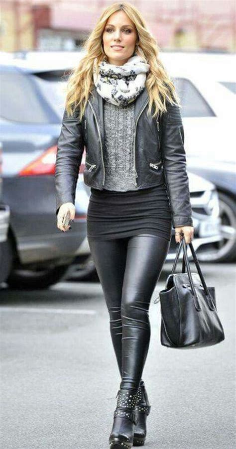 faux leather leggings outfit with ankle boots leather leggings fashion outfits with leggings