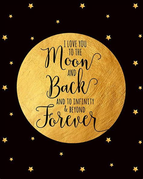 I Love You To The Moon And Back Print Inspirational Quote Nursery