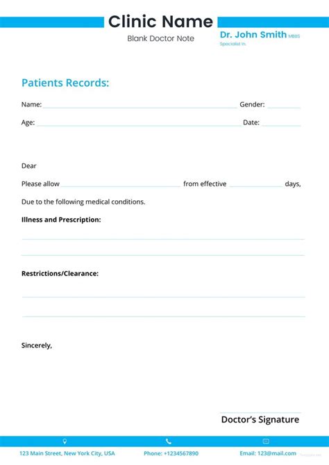 The Doctors Signature Form Is Shown In Blue