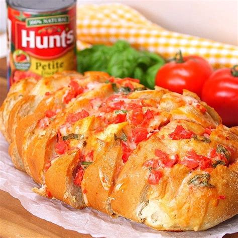 Enjoy The Fresh Taste Of Hunts Tomatoes With This Cheesy Bruschetta Pull Apart Bread Hunts