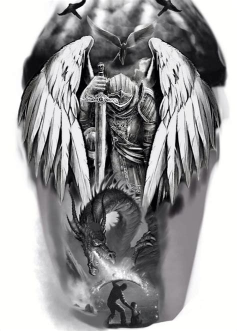 Angel Warrior Tattoo Warrior Tattoo Sleeve Guardian Angel Tattoo