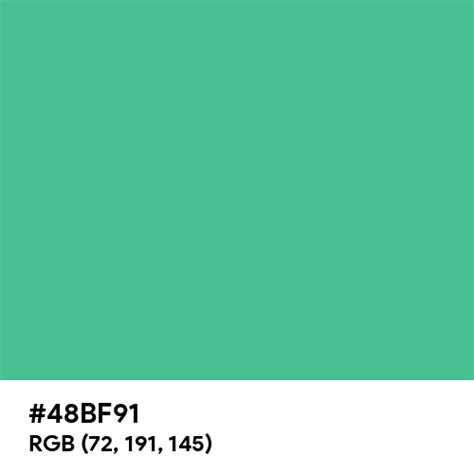 Ocean Green Color Hex Code Is 48bf91