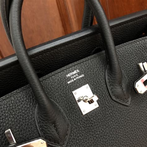 Birkin 25 vaux silver hardware handbag white epsom leather satchel. Hermes Birkin Bag 25 Black Togo Silver Hardware - HoooGoods