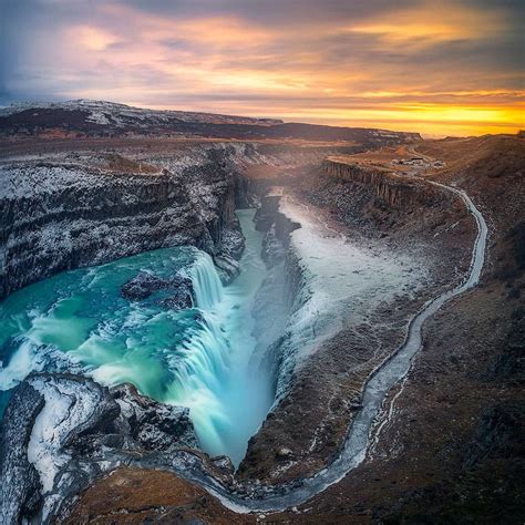 The Gullfoss Golden Waterfall Is One Of More Than 10 Thousand