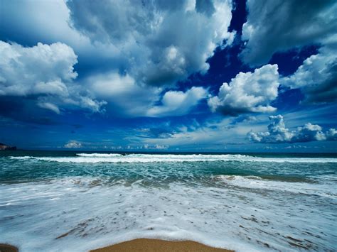 Wallpaper Sunlight Landscape Sea Bay Shore Sand Sky Clouds