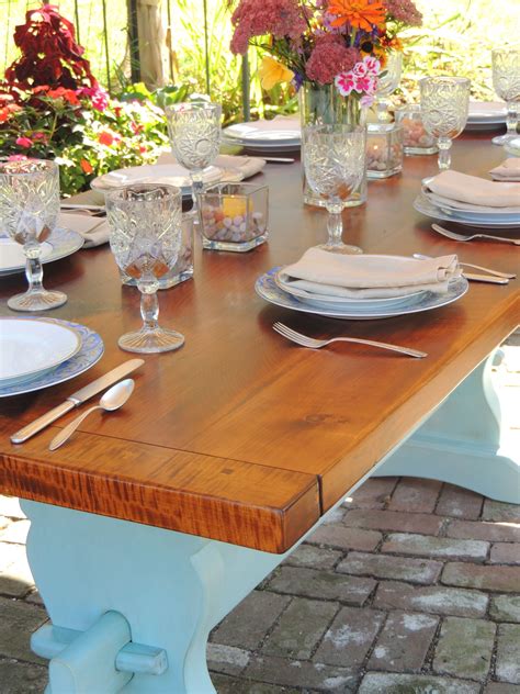 Our trestle tables are organized by collection and each collection is made by a different workshop with different options and finishes. Handmade Trestle table with custom milk painted base ...