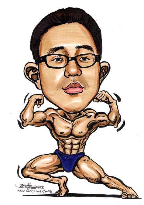 Caricature Muscle Man Sg Portraitwo Flickr