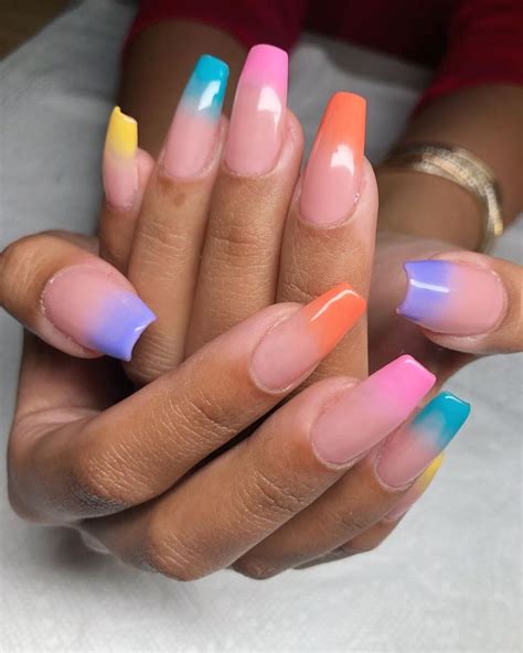 Rainbow Tip Nails Black 19 Amazing Rainbow Nail Art Designs