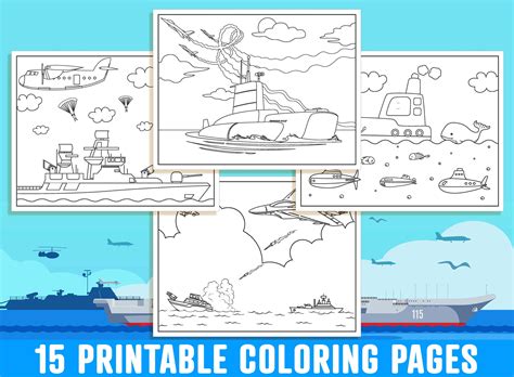 Navy Coloring Pages 15 Printable Us Navy Coloring Pages For Etsy