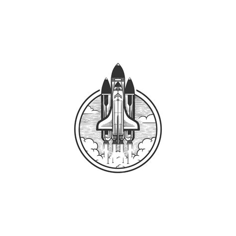 Premium Vector Space Shuttle Logo Vintage Illustration