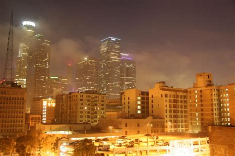 Downtown Los Angeles At Night From The Window Of Our Loft On Eecue