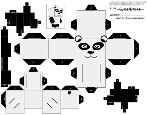 Cubee Panda Bear By Cyberdrone On Deviantart Panda Craft Panda