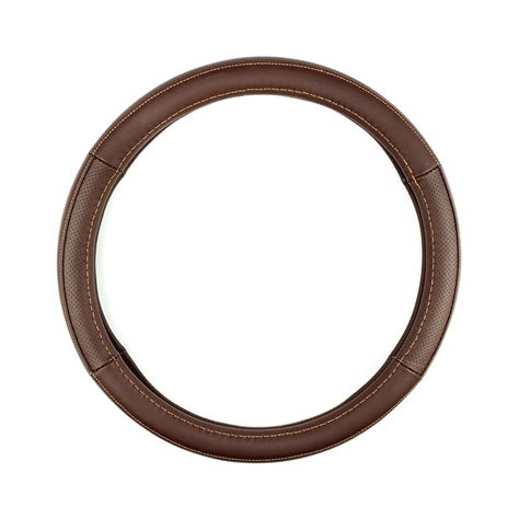 Alpena Brown Genuine Leather 14in To 15in Steering Wheel Cover