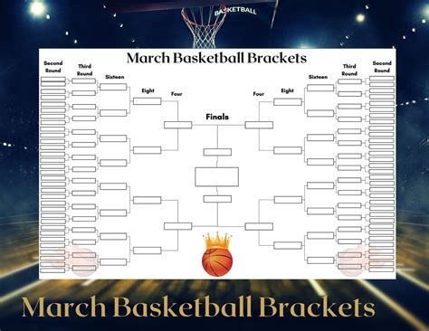 Printable Basketball Brackets Etsy