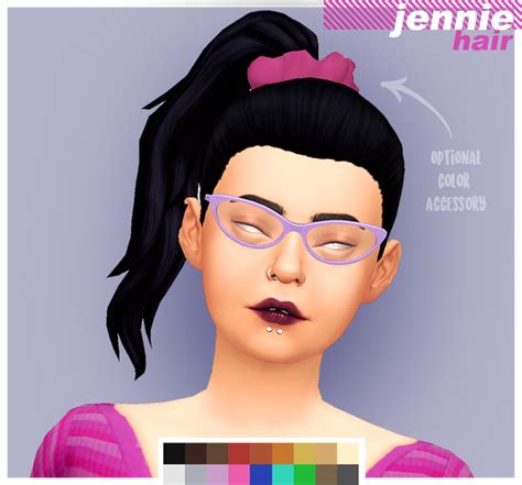 Jennie Hair Cowconuts Sims Hair Scrunchie Hairstyles Sims 4 Mm Cc