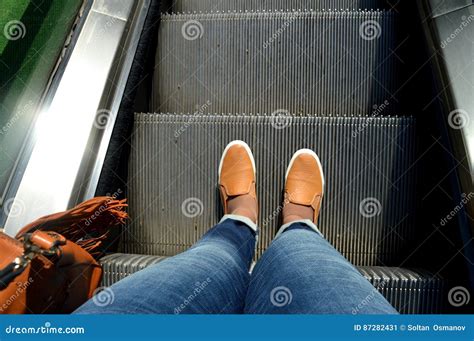 Turning Point Is Under Your Feet Stock Image Image Of Escalator Feet