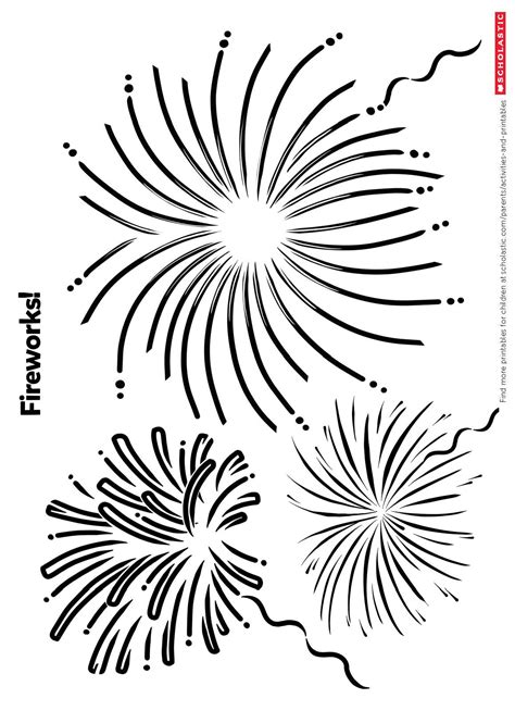 Fireworks Coloring Sheet Worksheets And Printables Scholastic Parents