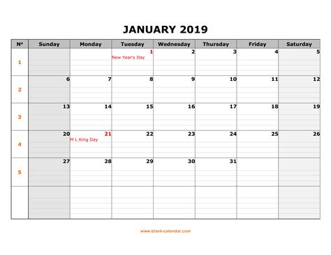 Weekly Calendar Horizontal Format Templates At Print Free Calendar