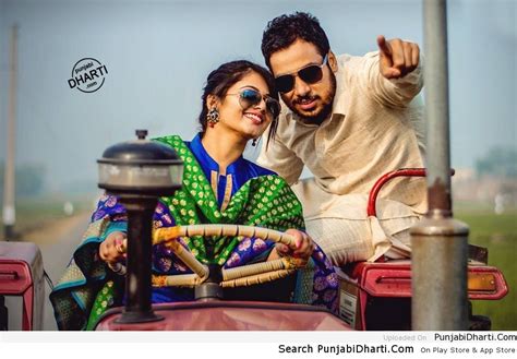 Cute Punjabi Couple On Tractor Punjabidharticom