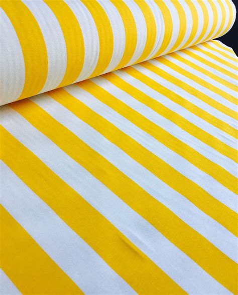 YELLOW White Striped Fabric Sofia Stripes Curtain Upholstery Material