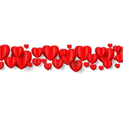 Red Heart Border With Transparent Background Stock Vector