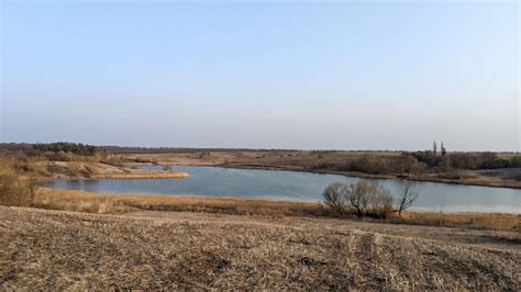Premium Photo Picturesque Lake With Yellow Shores In Ukrainian