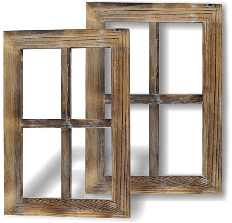 Buy Greenco Wooden Rustic Brown Window Frames Vintage Western Country