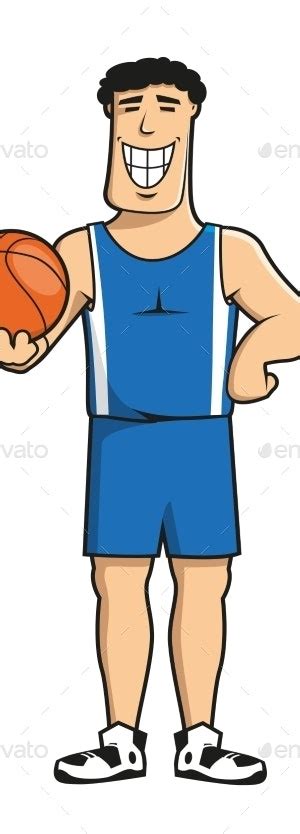 Cartoon Basketball Player With Ball By Vectortradition Graphicriver