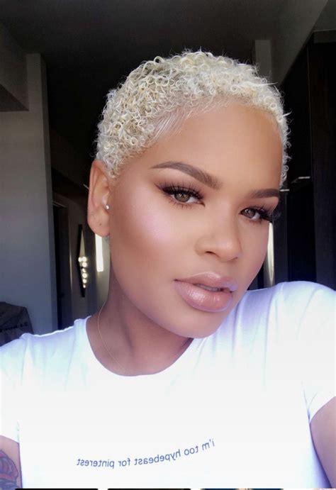 Image De Gris Tapered Short Platinum Blonde Hair On Black Girl