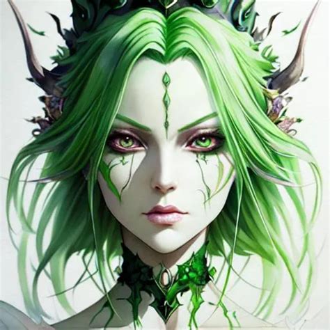 Evil Green Queen Anime Character Design Unreal Eng Openart